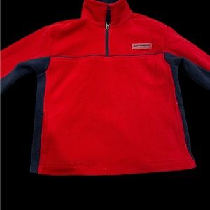 GAP original’s boys youth red blue quarter zip fleece pullover S